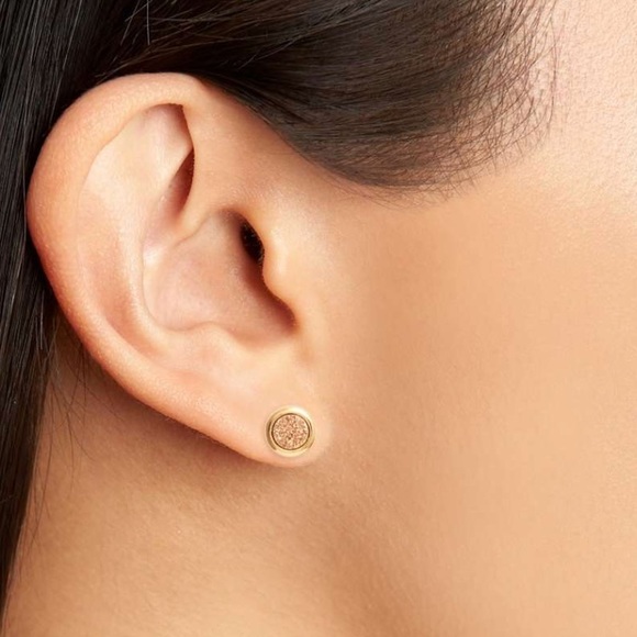 gorjana // dainty rose gold druzy stud earrings - Picture 3 of 3